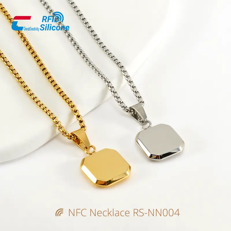 Smart NFC Jewelry Necklace with Stainless Steel & Shell
