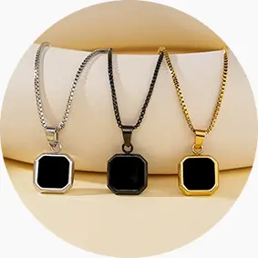 Modern NFC Jewelry Necklace in Black Acrylic & Steel