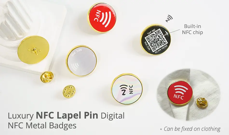 CXJ Luxury NFC Lapel Pin Digital NFC Metal Badges