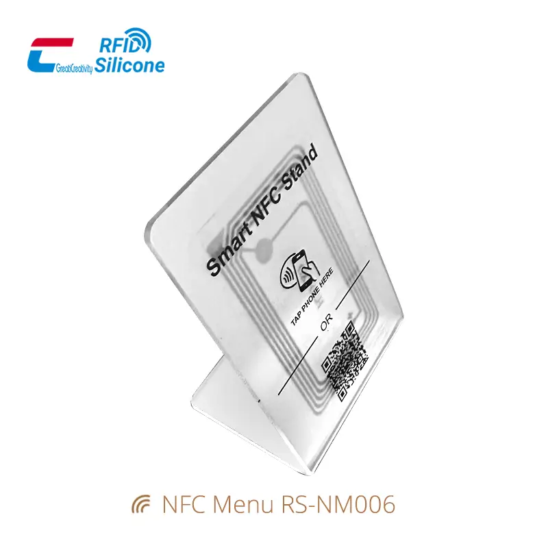 Smart Digital NFC Menu Clear Acrylic Holder