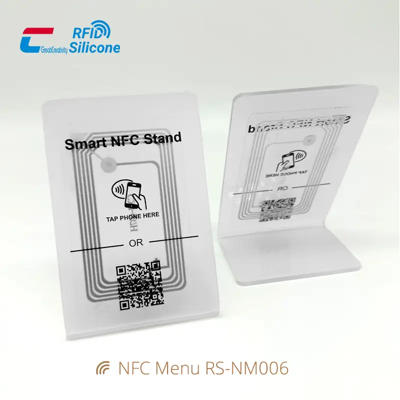 Smart Digital NFC Menu Clear Acrylic Holder