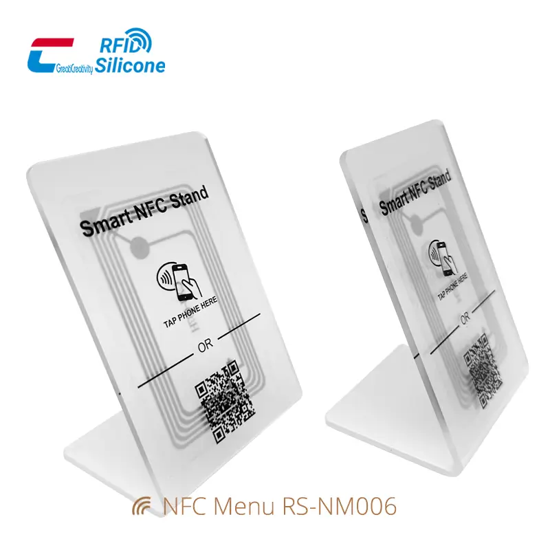 Smart Digital NFC Menu Clear Acrylic Holder
