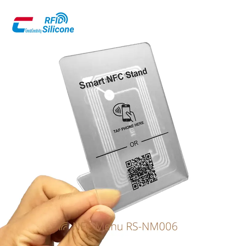 Smart Digital NFC Menu Clear Acrylic Holder