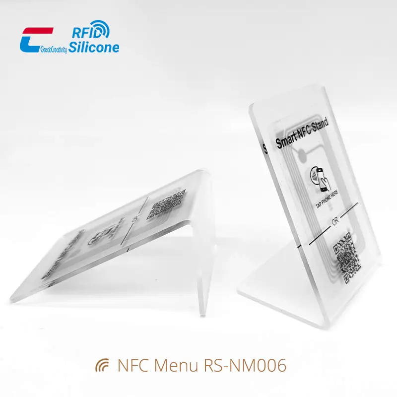 Smart Digital NFC Menu Clear Acrylic Holder