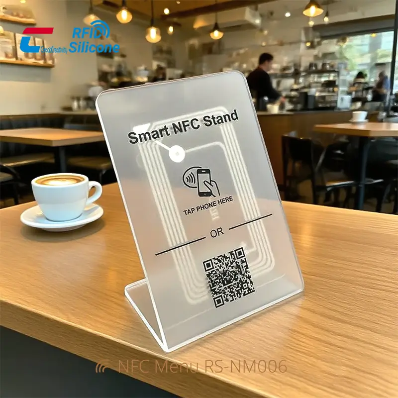 Smart Digital NFC Menu Clear Acrylic Holder