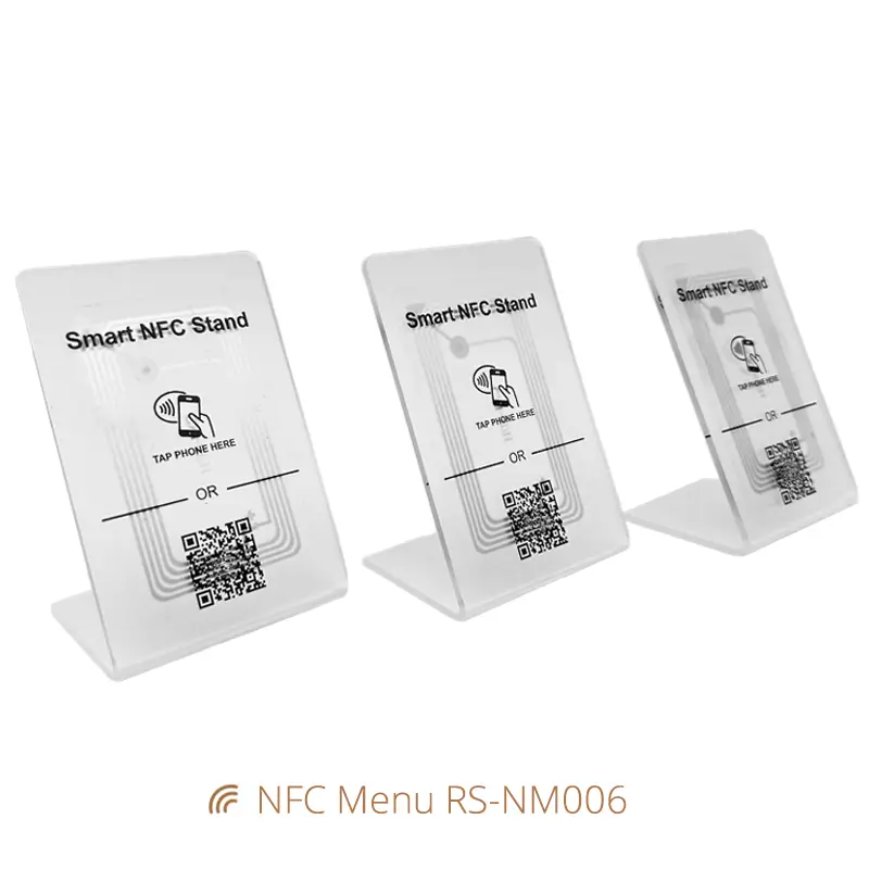 Smart Digital NFC Menu Clear Acrylic Holder