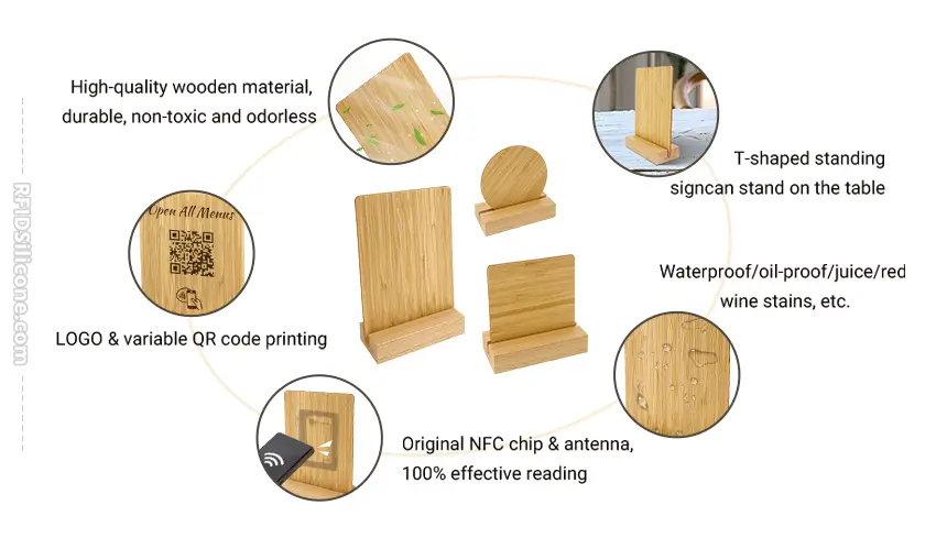 RS-NM008 wooden NFC stand details