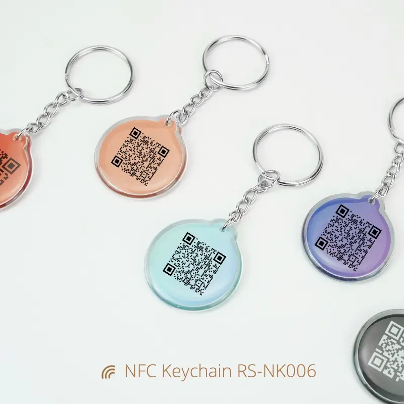 NFC Business Keychains QR Code Printed Share Contacts
