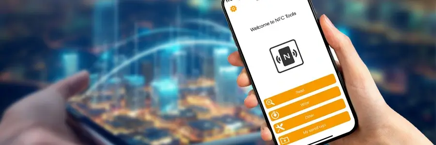 use the nfc tool to programm the nfc tags bracelet