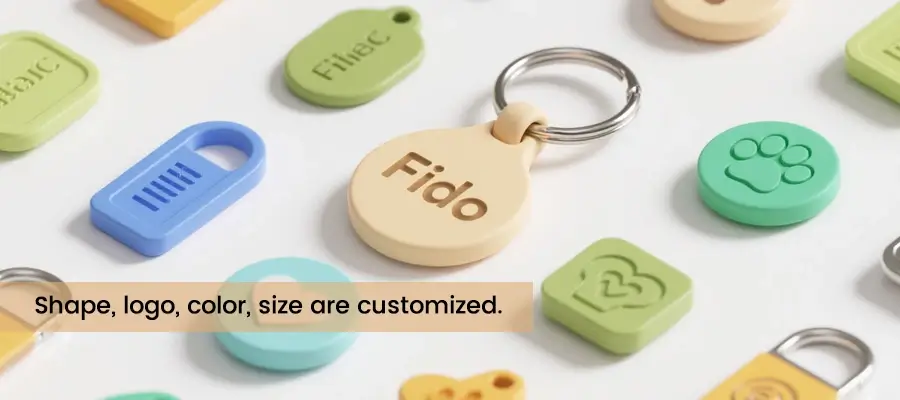 the nfc pet id tags are customized on rfidsilicone.com
