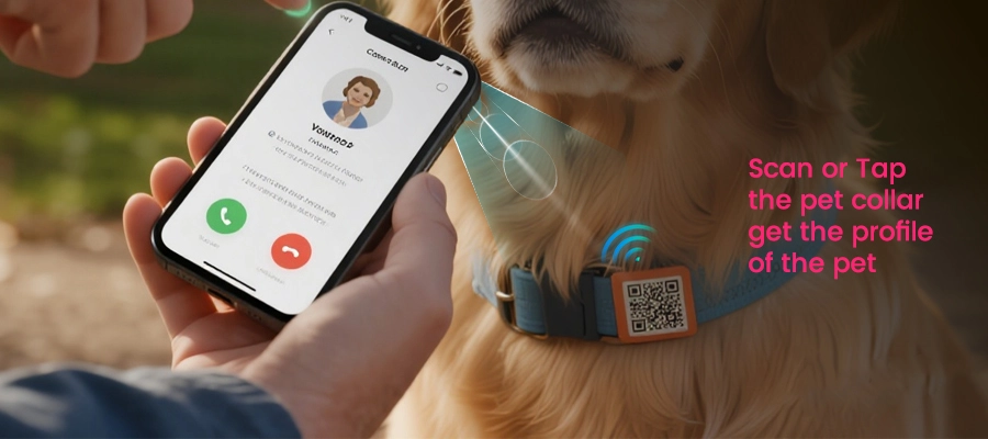 how to use nfc qr code pet collar
