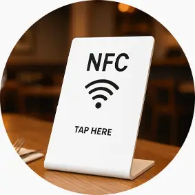 RFIDSilicone's L-Shaped Acrylic NFC Menu