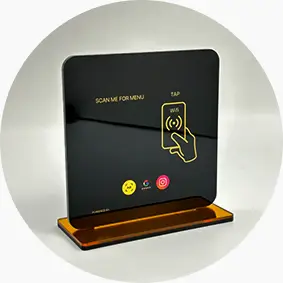NFC Contactless Menu Durable Acrylic Table Stand