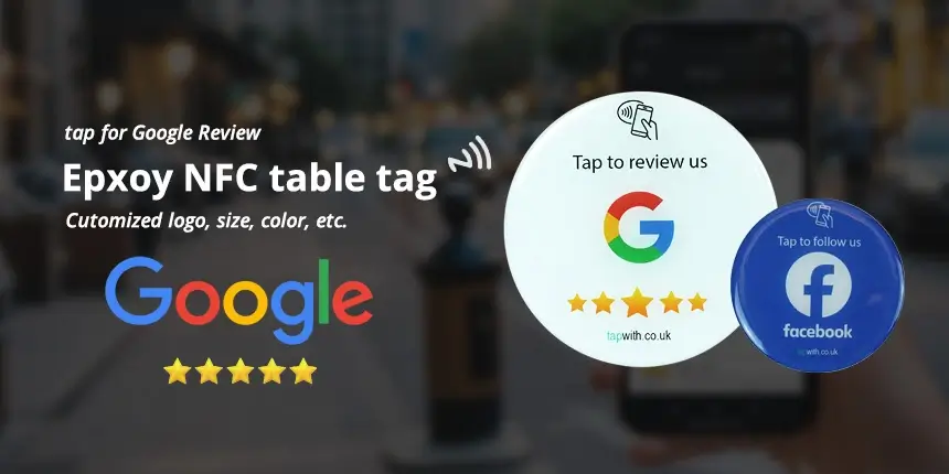 Smart NFC Epoxy Table Tag Sticker for Google Reviews Smart NFC Epoxy Table Tag Sticker for Google Reviews