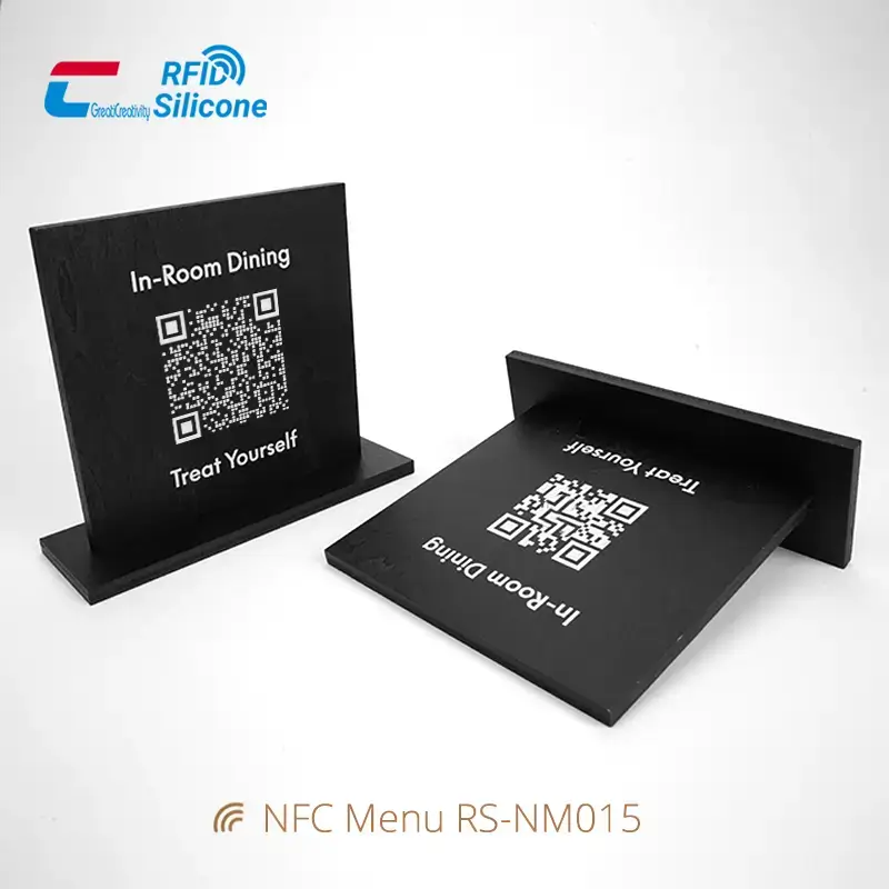 Custom Eco-friendly Fashion Wooden Menu Card NFC Stand