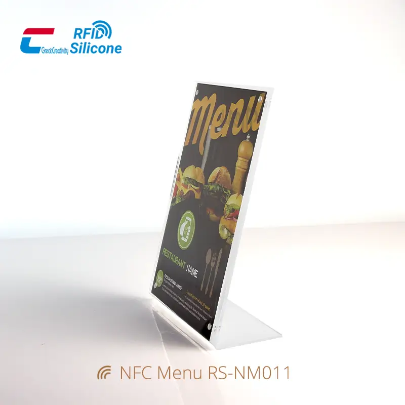 Crystal Clear Premium NFC Menu Tag Acrylic Holder