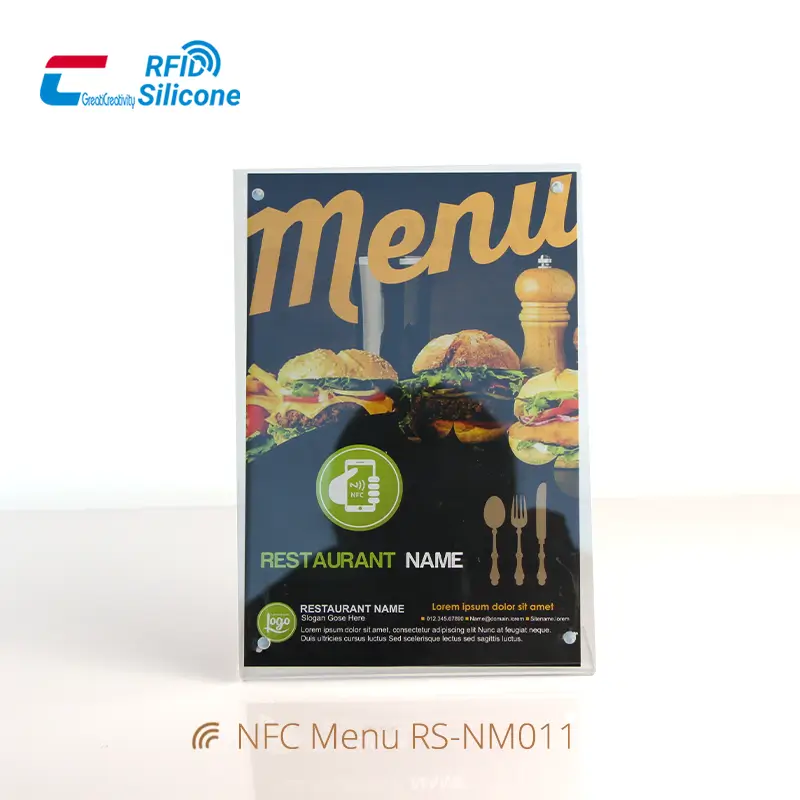 Crystal Clear Premium NFC Menu Tag Acrylic Holder