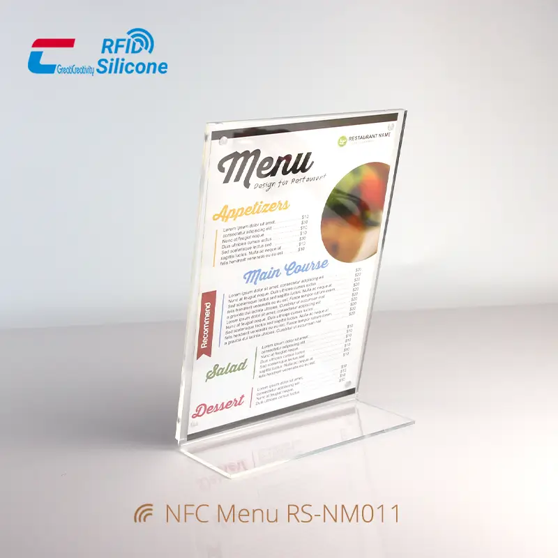 Crystal Clear Premium NFC Menu Tag Acrylic Holder