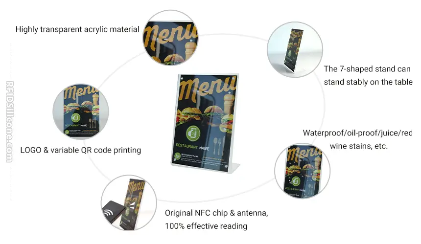 HD Transparent Acrylic NFC Menu Tag Stand RS-NM011 Product Details