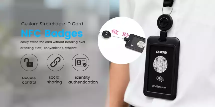 customized strechable nfc badges event id card nfc lanyards