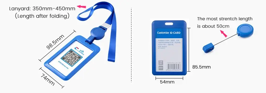 size and design of smart badge nfc lanyard of rs-nl001a