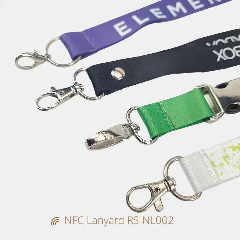 Smart NFC ID Card Badges Heat Transfer Fabric Lanyards