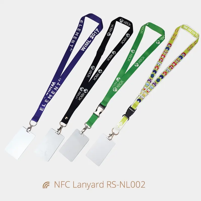 Smart NFC ID Card Badges Heat Transfer Fabric Lanyards