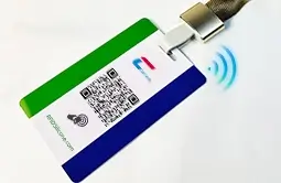 the nfc id card is enabled with nfc and qr code, compatible with all smartphones