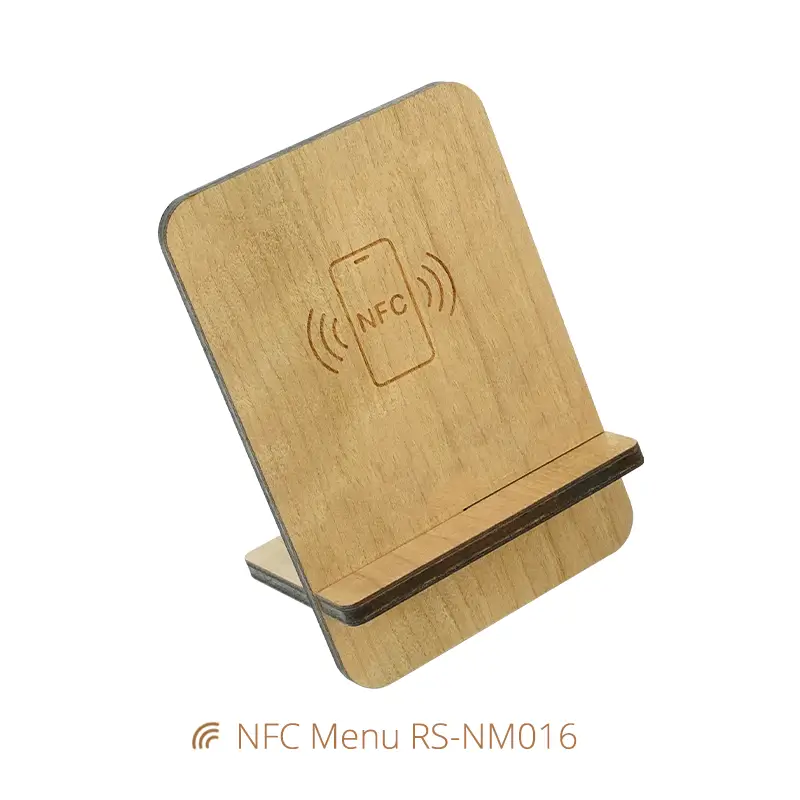Wood NFC Stand Eco-friendly Detachable Wooden NFC Menu