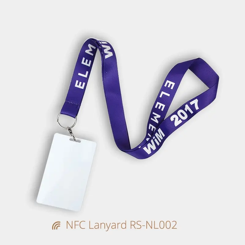 Smart NFC ID Card Badges Heat Transfer Fabric Lanyards