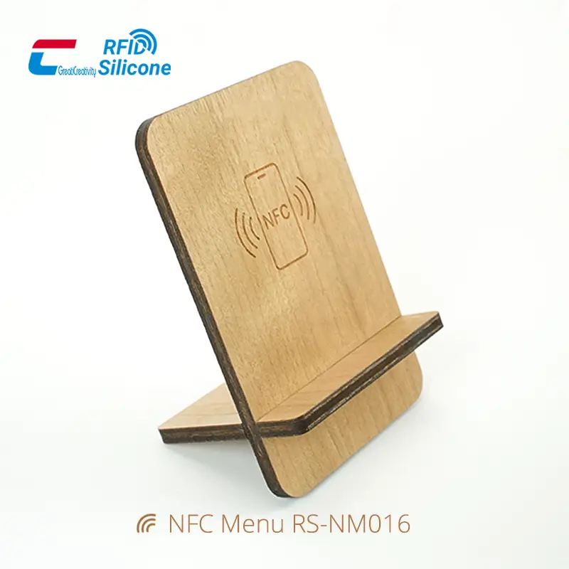 Wood NFC Stand Eco-friendly Detachable Wooden NFC Menu
