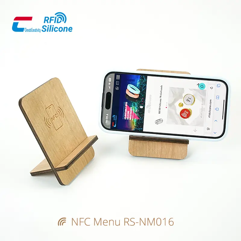 Wood NFC Stand Eco-friendly Detachable Wooden NFC Menu