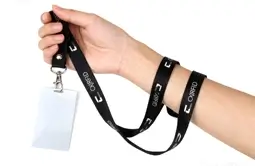 this nfc lanyard is made of pvc, smooth and safe to use