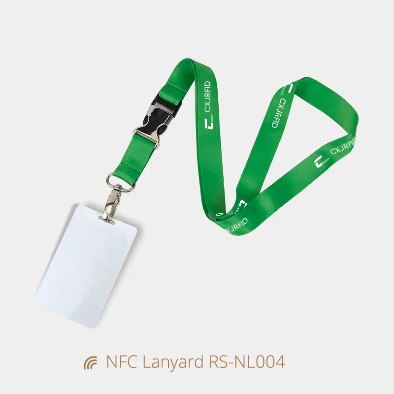 Custom NFC Plastic Card RFID Badges Lanyard with Buckle