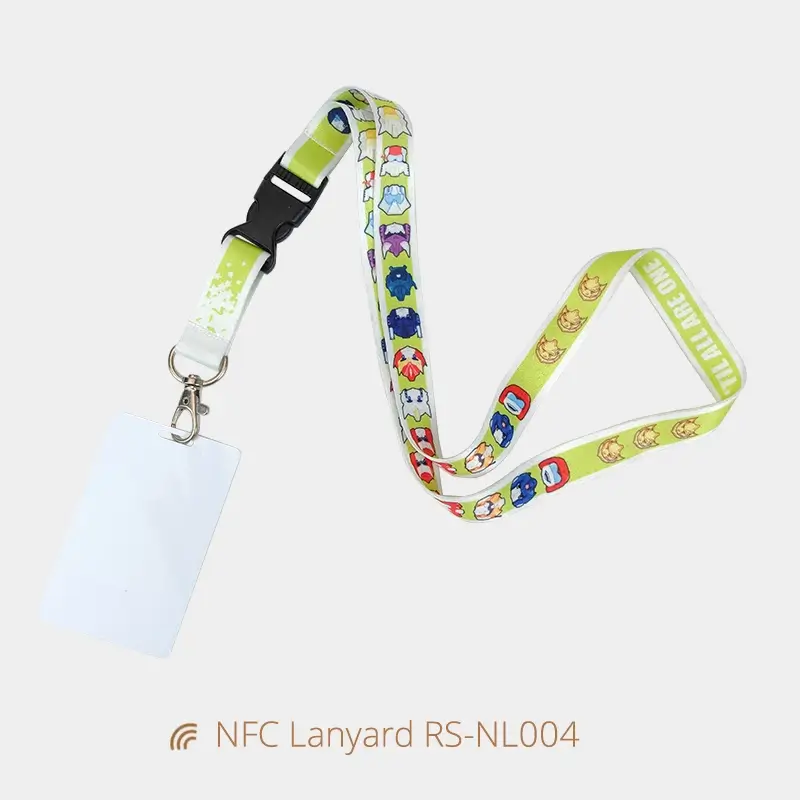 Custom NFC Plastic Card RFID Badges Lanyard with Buckle