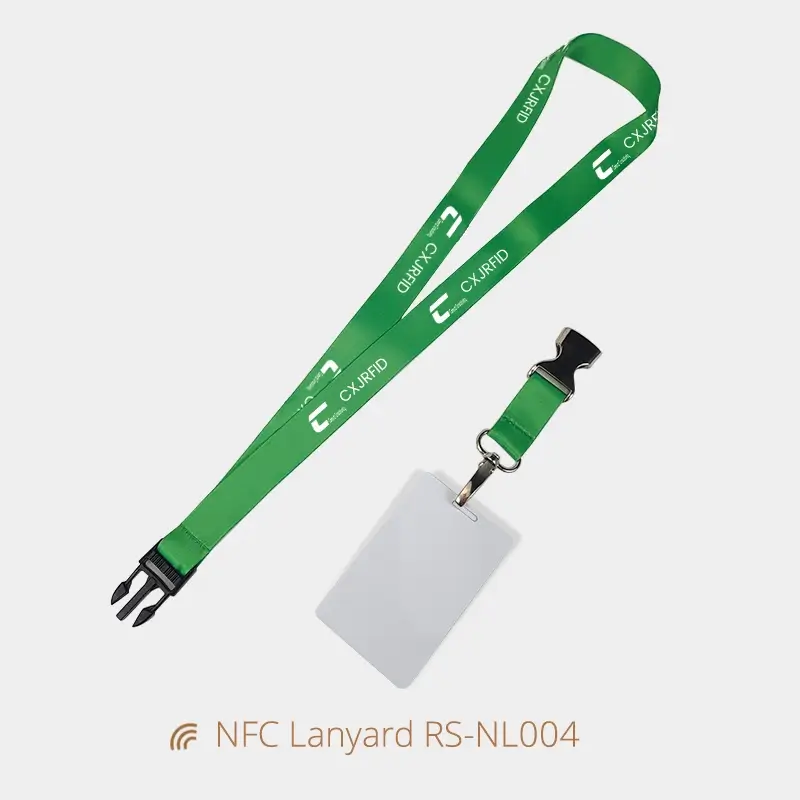 Custom NFC Plastic Card RFID Badges Lanyard with Buckle