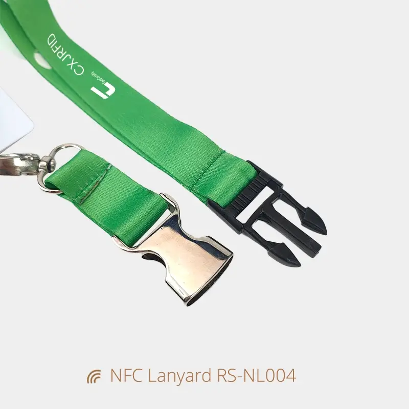 Custom NFC Plastic Card RFID Badges Lanyard with Buckle