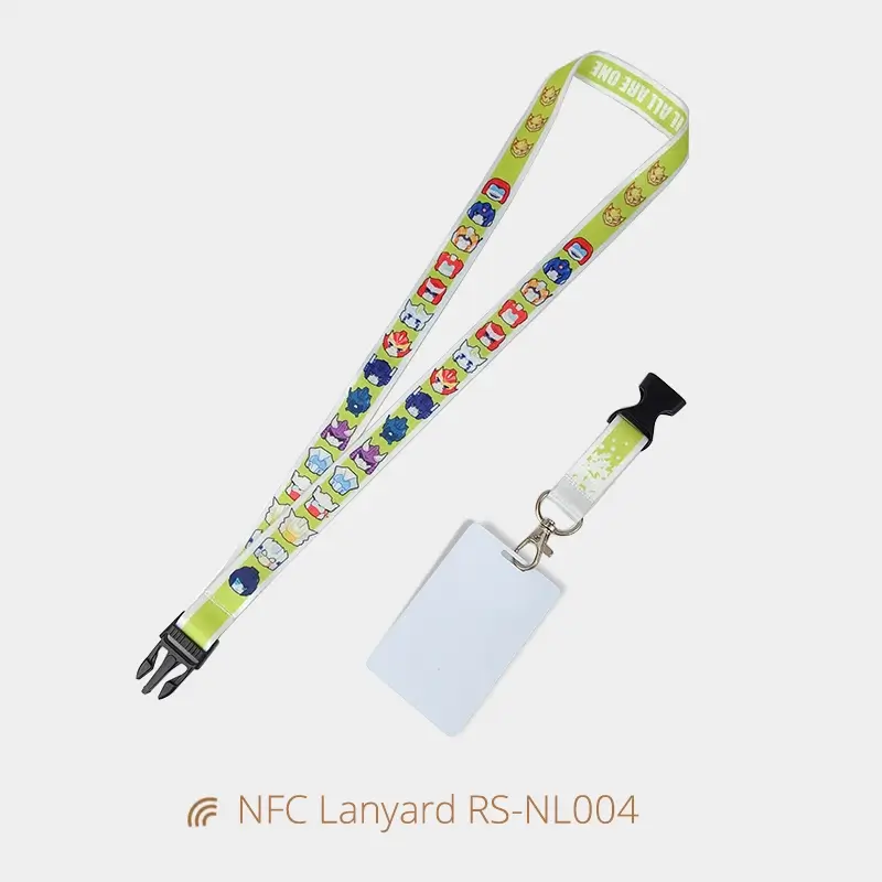 Custom NFC Plastic Card RFID Badges Lanyard with Buckle