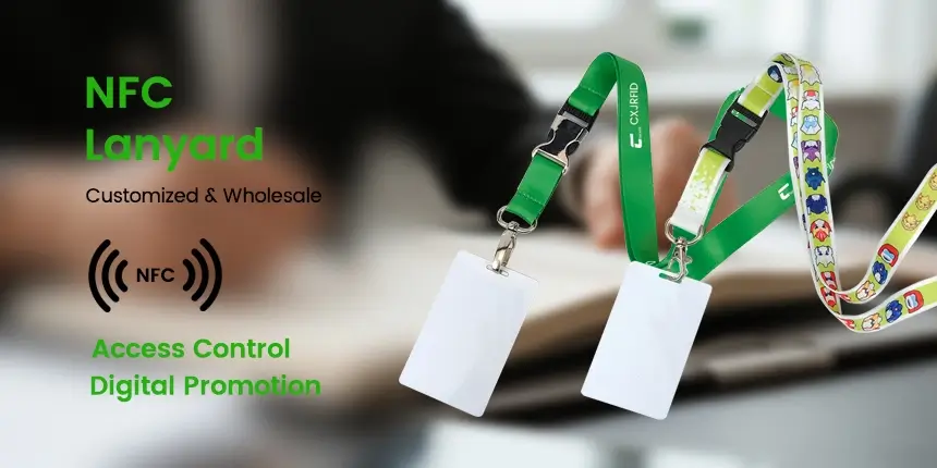 NFC Plastic Card RFID Badges Lanyard with Plastic/Metal Buckle
