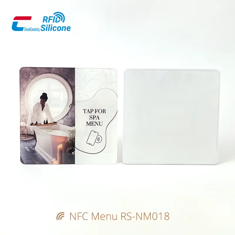 Custom Acrylic NFC Menu Tag for Spas or Weddings