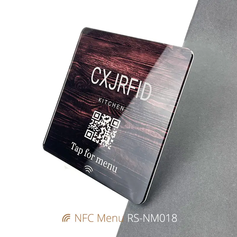 Clear Acrylic NFC Menu Tag for Spas or Weddings