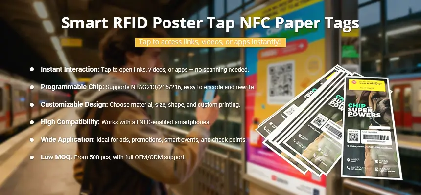 Smart RFID Poster Tap NFC Paper Tags RS-NPS01 Smart RFID Poster Tap NFC Paper Tags RS-NPS01