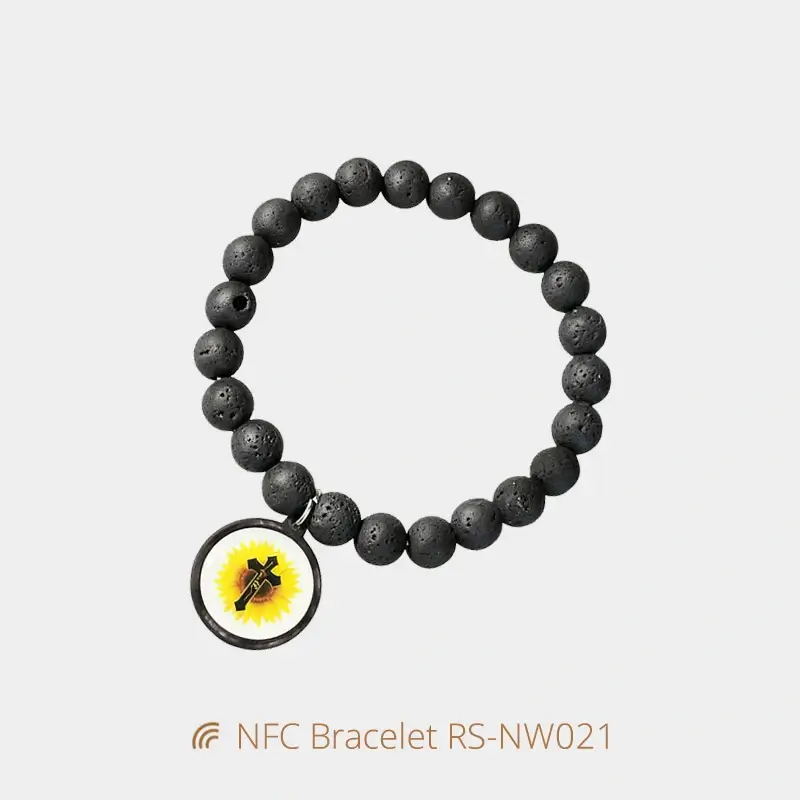 Colorful Stone Bead NFC Daily Bible NTAG213 Bracelets