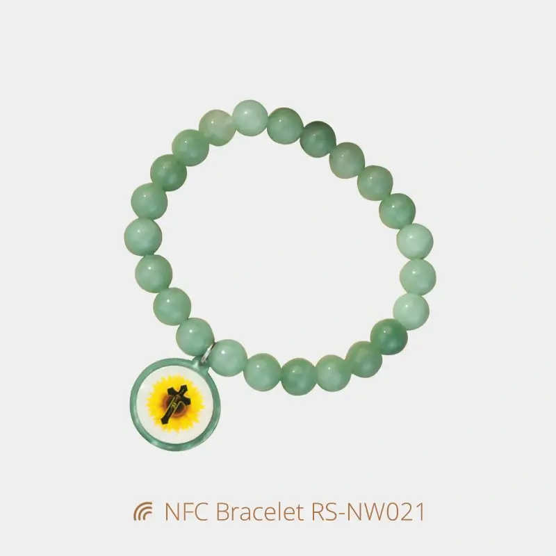 Colorful Stone Bead NFC Daily Bible NTAG213 Bracelets