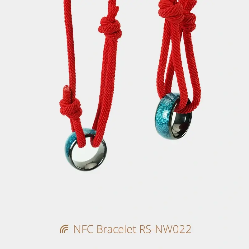 Adjustable NTAG213 Wristband NFC Ring Braided Bracelets