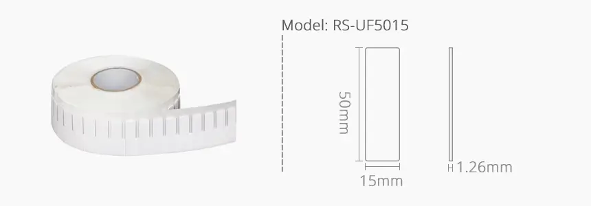 size of uhf flexible anti-metal tag rs-uf5015
