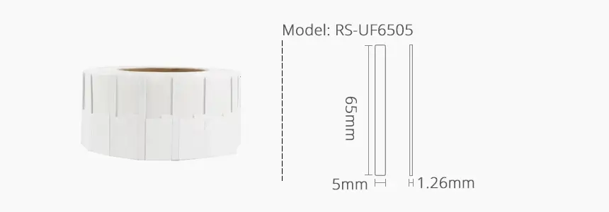size of uhf flexible anti-metal tag rs-uf6505