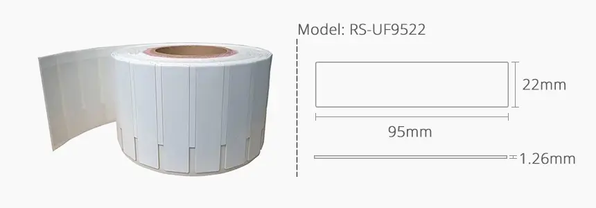 size of uhf flexible anti-metal tag rs-uf9522 size of uhf flexible anti-metal tag rs-uf9522