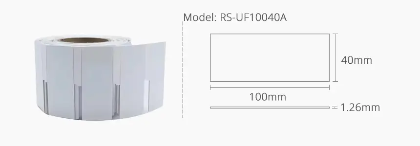 size of uhf flexible anti-metal rs-uf10040a