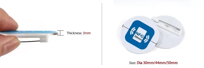 Product Sizes CXJ NFC Pin RS-NP007 Product Sizes CXJ NFC Pin RS-NP007